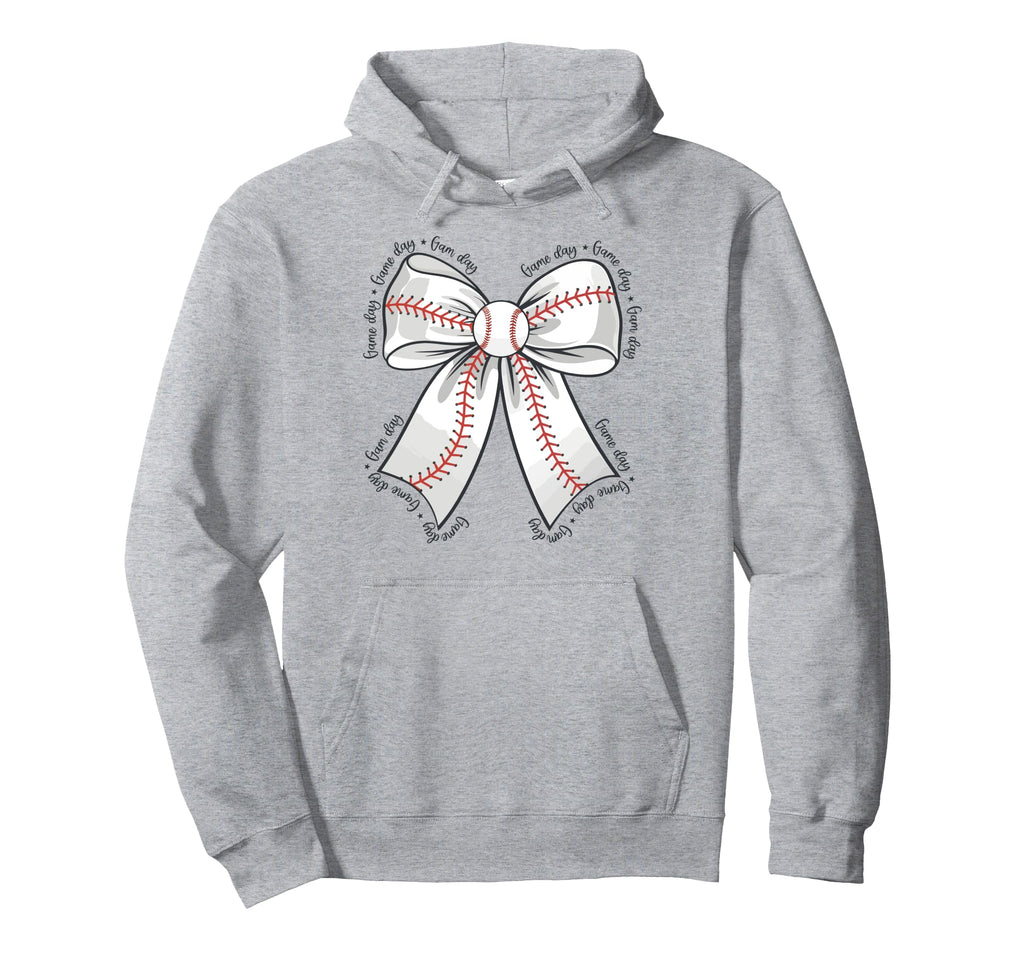 Baseball Mom Coquette Bow Baseball Hoodie - Fun Novelty Design Men Women - T-Shirt, Sweatshirt, Hoodie