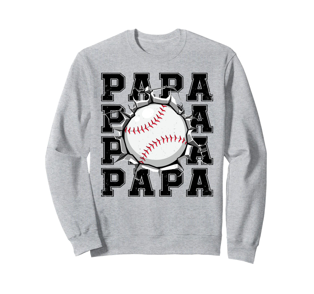 Baseball Papa Cracked Wall Sweatshirt - Casual Everyday Wear for Adults - T-Shirt, Sweatshirt, Hoodie
