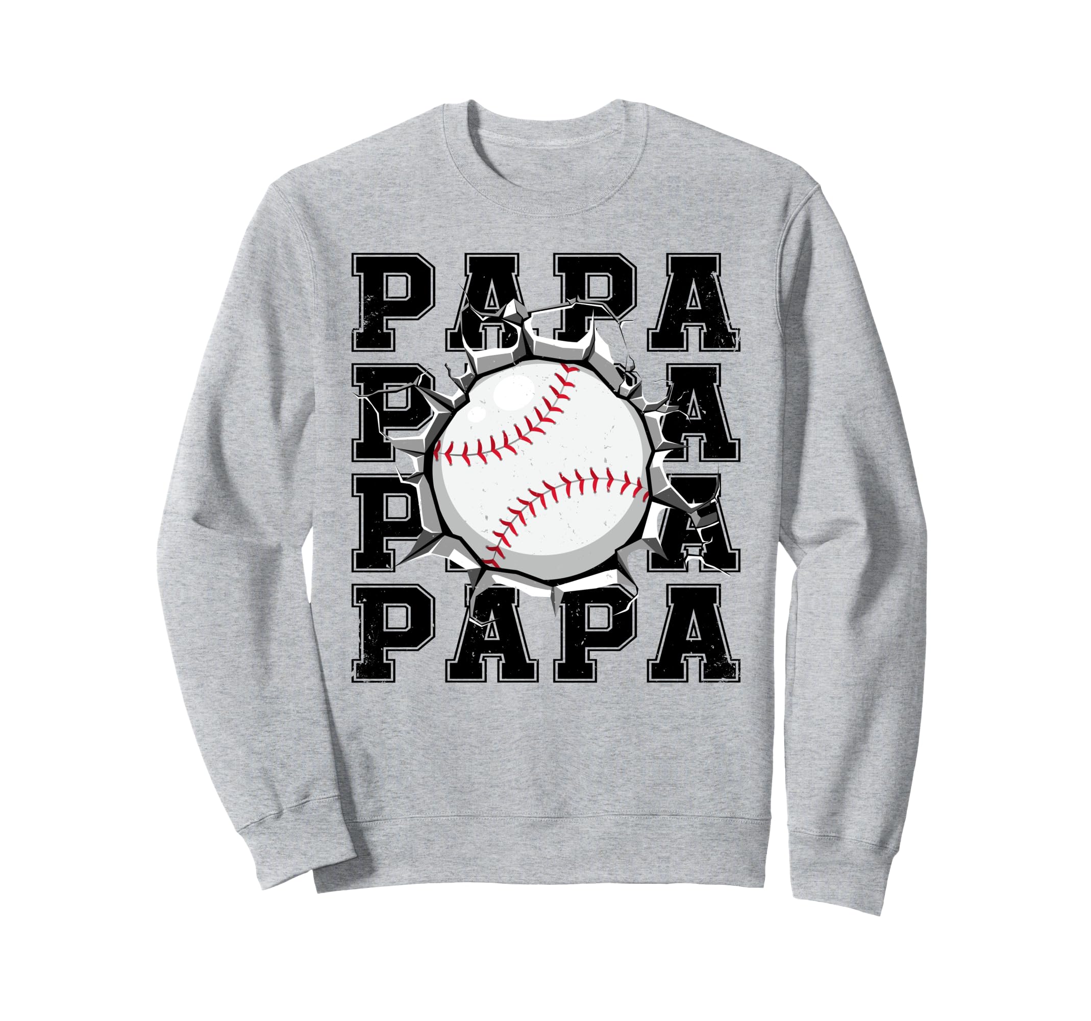 Baseball Papa Cracked Wall Sweatshirt - Casual Everyday Wear for Adults - T-Shirt, Sweatshirt, Hoodie