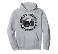 Worlds Greatest Photographer Camera Hoodie - Trendy Graphic Unisex - T-Shirt, Sweatshirt, Hoodie