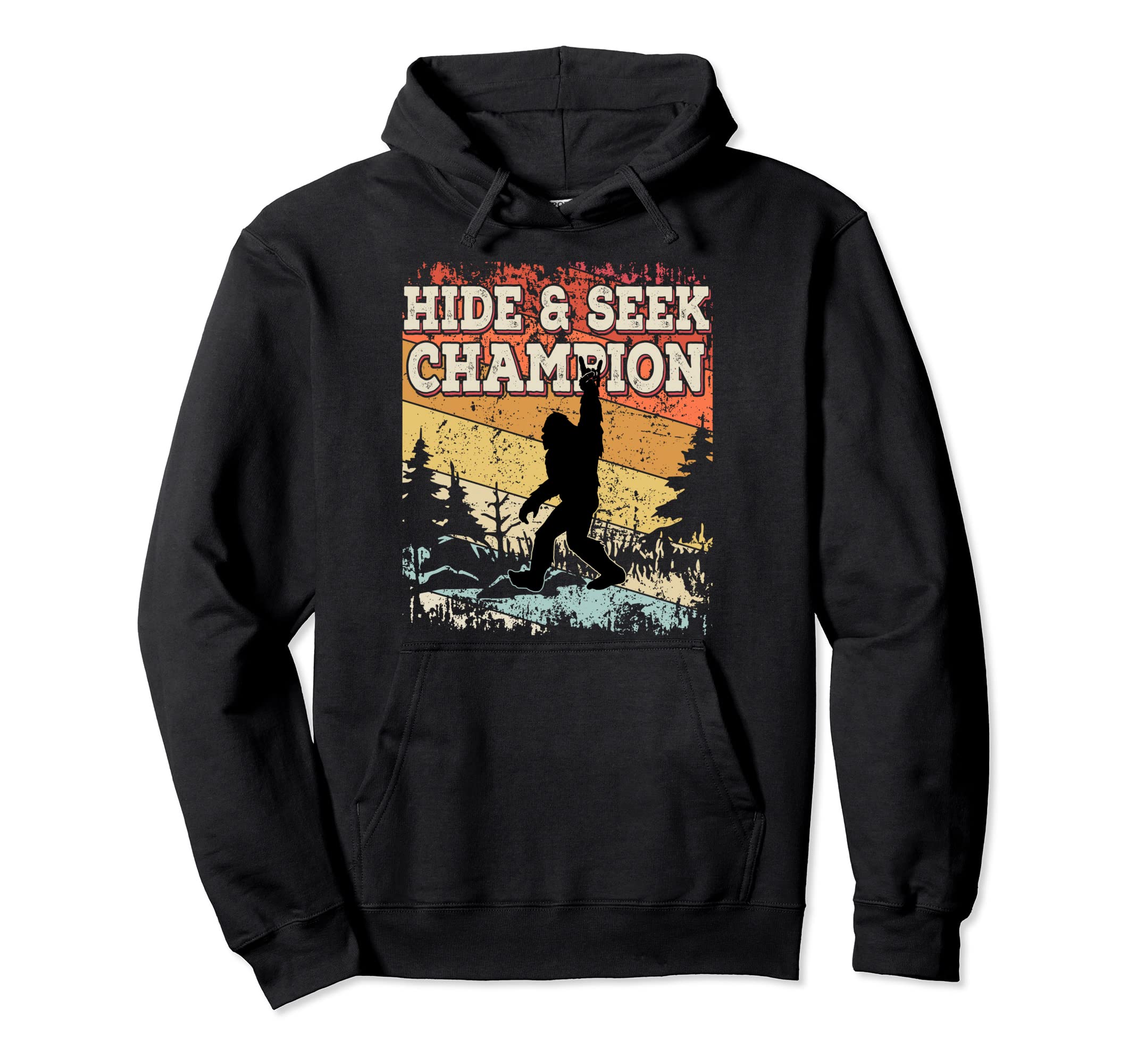 Bigfoot Hide And Seek Champion Hoodie - Casual Everyday Wear Unisex - T-Shirt, Sweatshirt, Hoodie