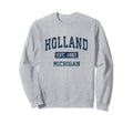 Holland Michigan Mi Sports Navy Sweatshirt - Graphic Print Unisex - T-Shirt, Sweatshirt, Hoodie