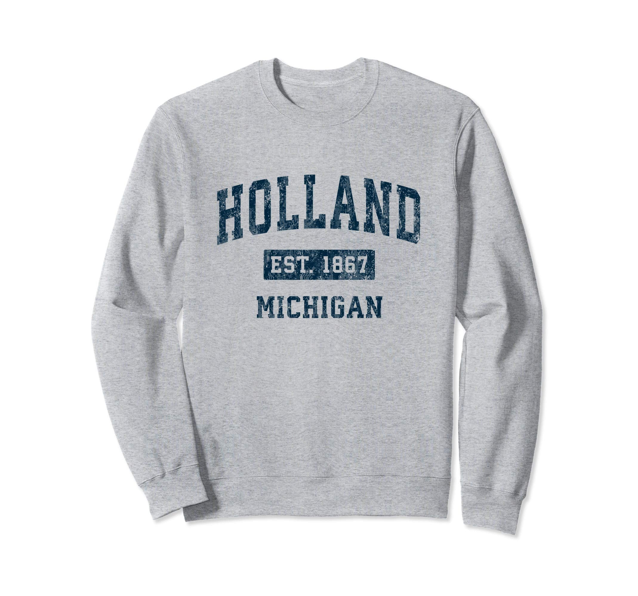 Holland Michigan Mi Sports Navy Sweatshirt - Graphic Print Unisex - T-Shirt, Sweatshirt, Hoodie