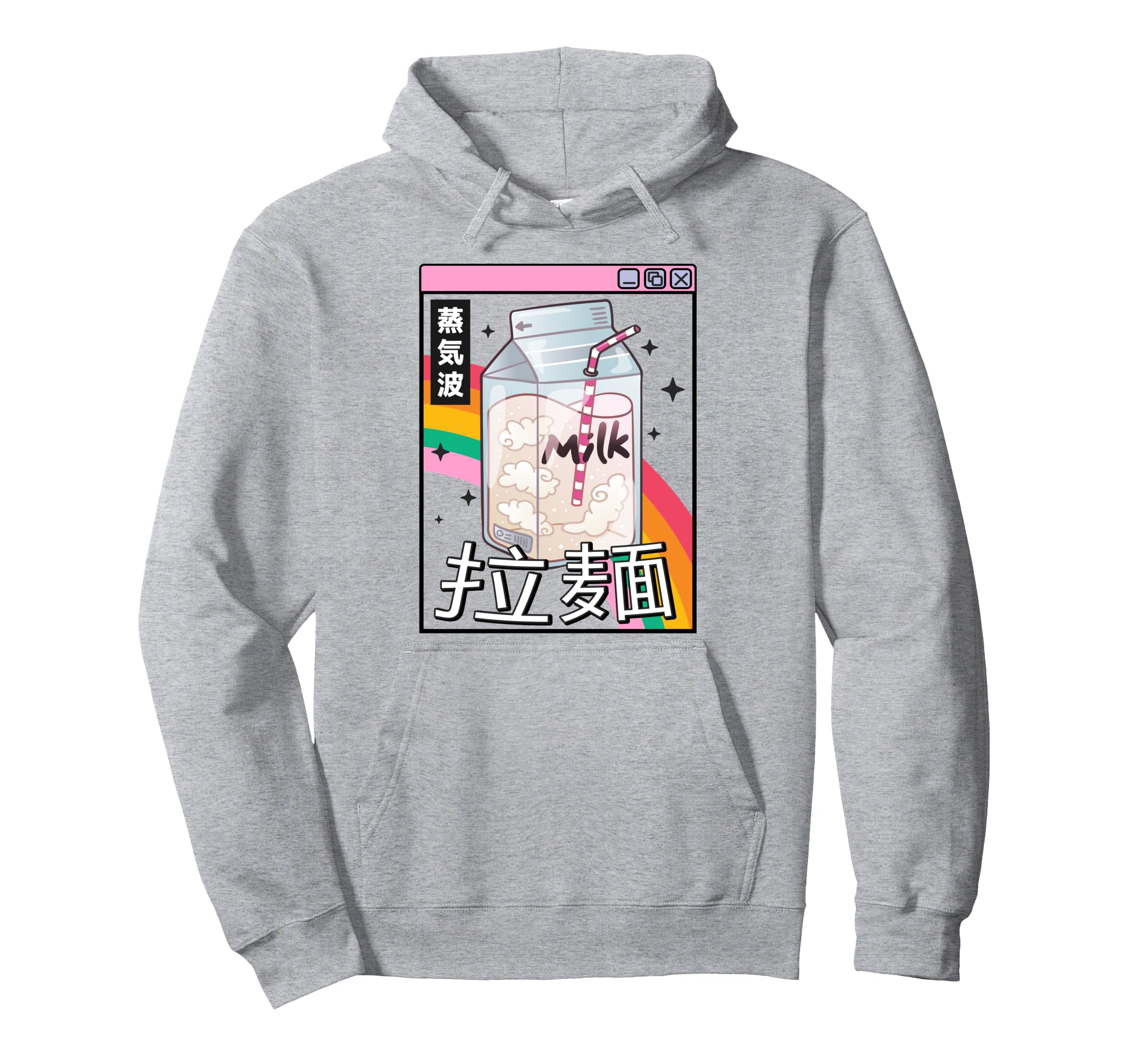 Japan Milk Carton Kawaii Rainbow Hoodie - Trendy Graphic Men Women - T-Shirt, Sweatshirt, Hoodie