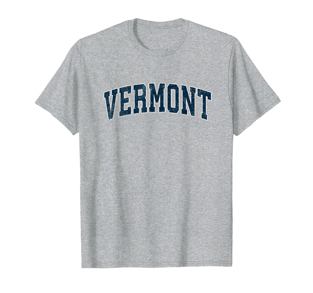 Vermont Varsity Sports Navy Text T-Shirt - Trendy Graphic for Adults - T-Shirt, Sweatshirt, Hoodie
