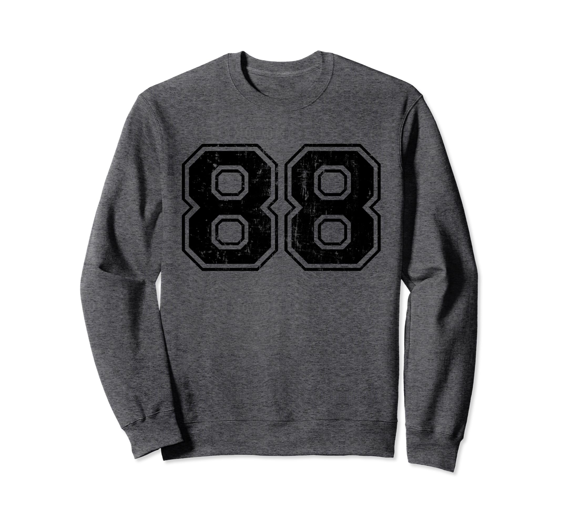 Number 88 Varsity Distressed Sport Sweatshirt - Aesthetic Graphic Unisex - T-Shirt, Sweatshirt, Hoodie
