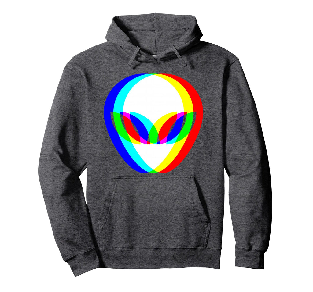 Alien Head Trippy Vaporwave Techno Rave Edm Hoodie - Unique Graphic Unisex - T-Shirt, Sweatshirt, Hoodie