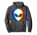 Alien Head Trippy Vaporwave Techno Rave Edm Hoodie - Unique Graphic Unisex - T-Shirt, Sweatshirt, Hoodie