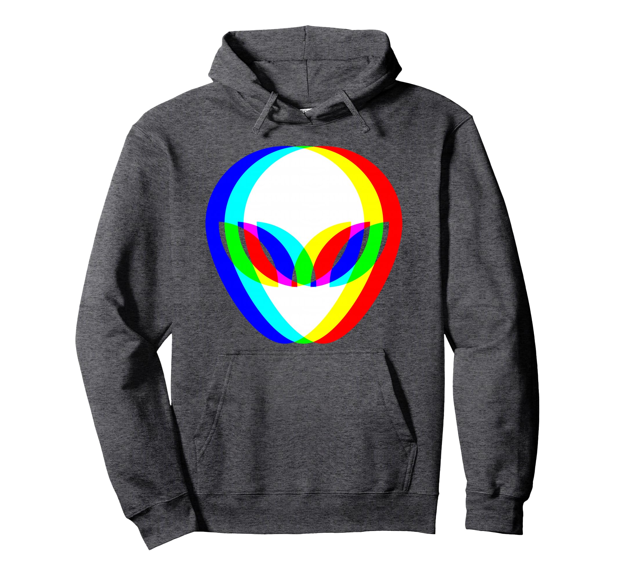 Alien Head Trippy Vaporwave Techno Rave Edm Hoodie - Unique Graphic Unisex - T-Shirt, Sweatshirt, Hoodie