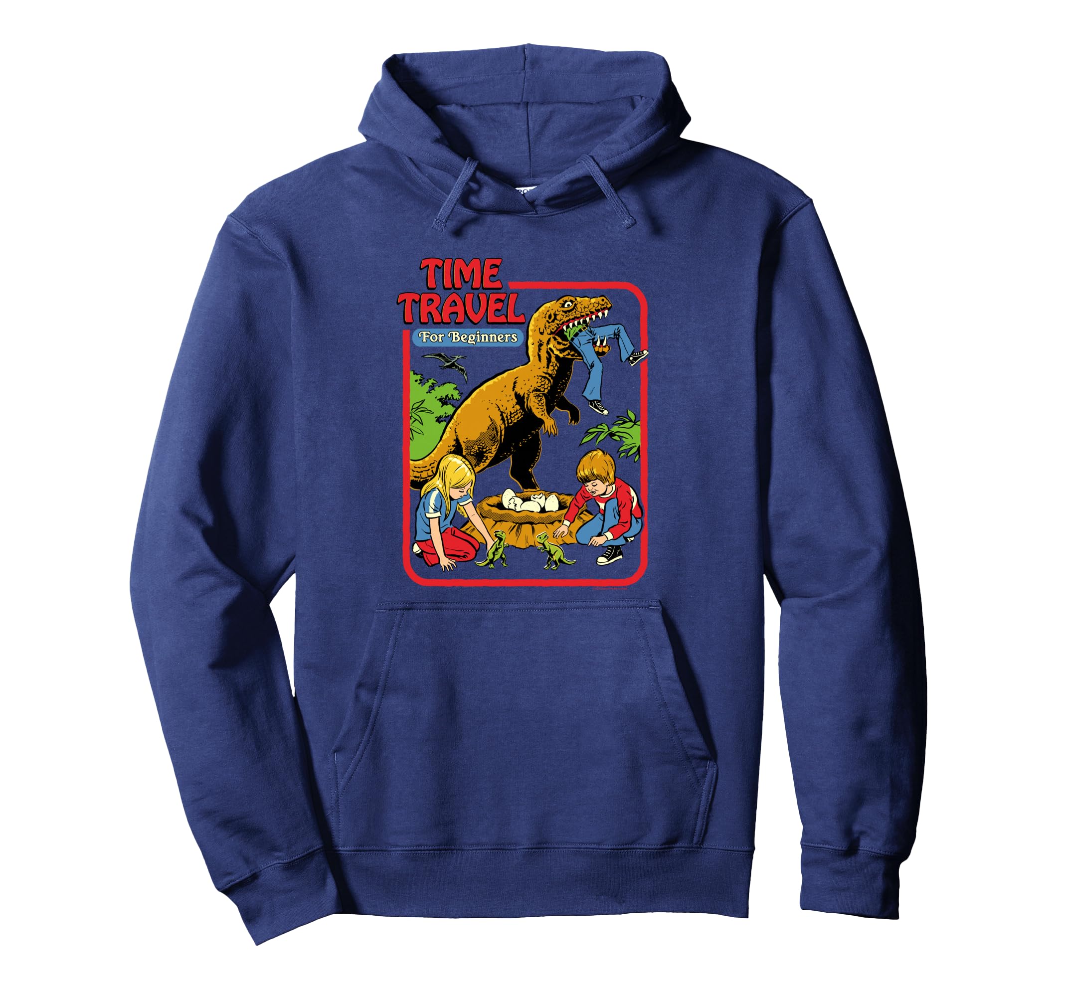 Steven Rhodes Time Travel T Rex Hoodie - Fun Novelty Design Unisex - T-Shirt, Sweatshirt, Hoodie