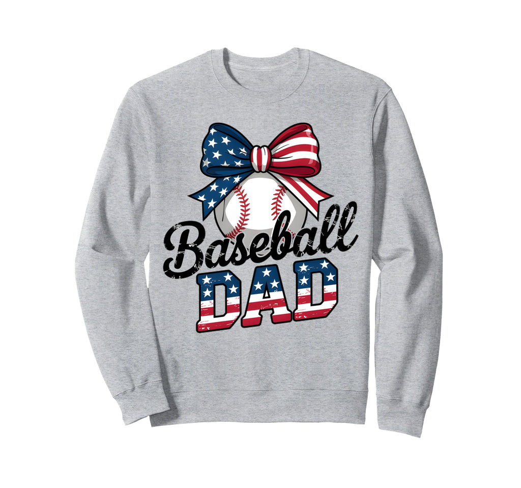 Patriotic Baseball Dad 4Th July Sweatshirt - Novelty Apparel for Adults - T-Shirt, Sweatshirt, Hoodie
