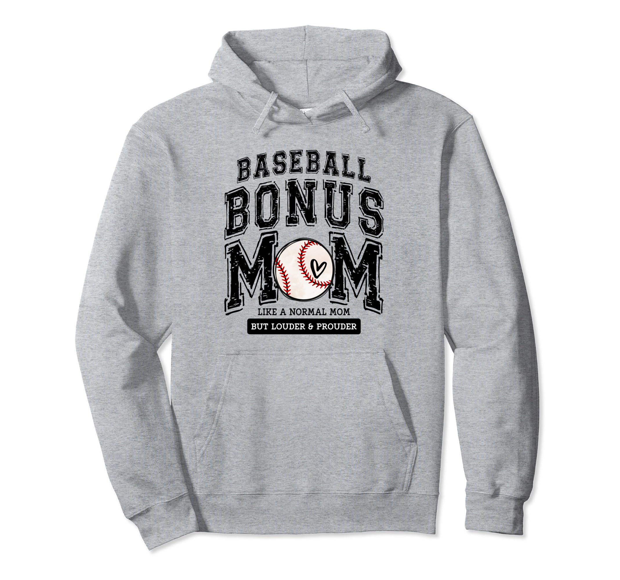 Baseball Bonus Mom Proud Love Baseball Hoodie - Unique Graphic for Adults - T-Shirt, Sweatshirt, Hoodie