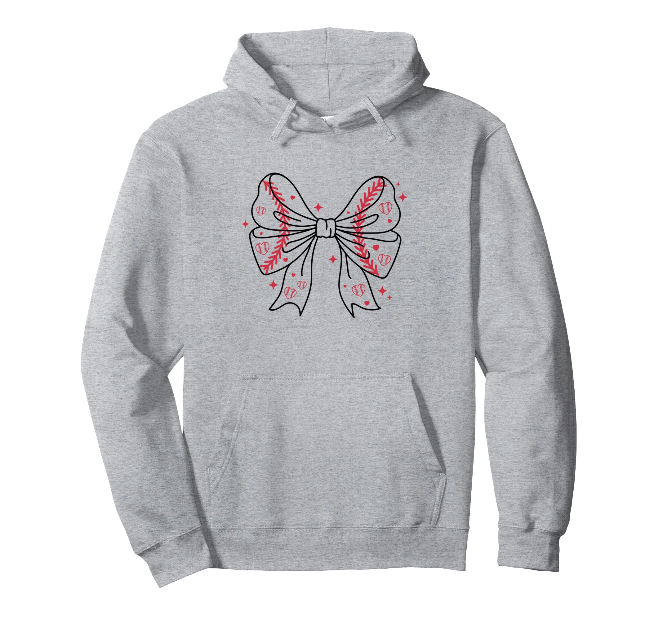 Bow Coquette Ribbon American Baseball Mom Hoodie - Graphic Print Men Women - T-Shirt, Sweatshirt, Hoodie