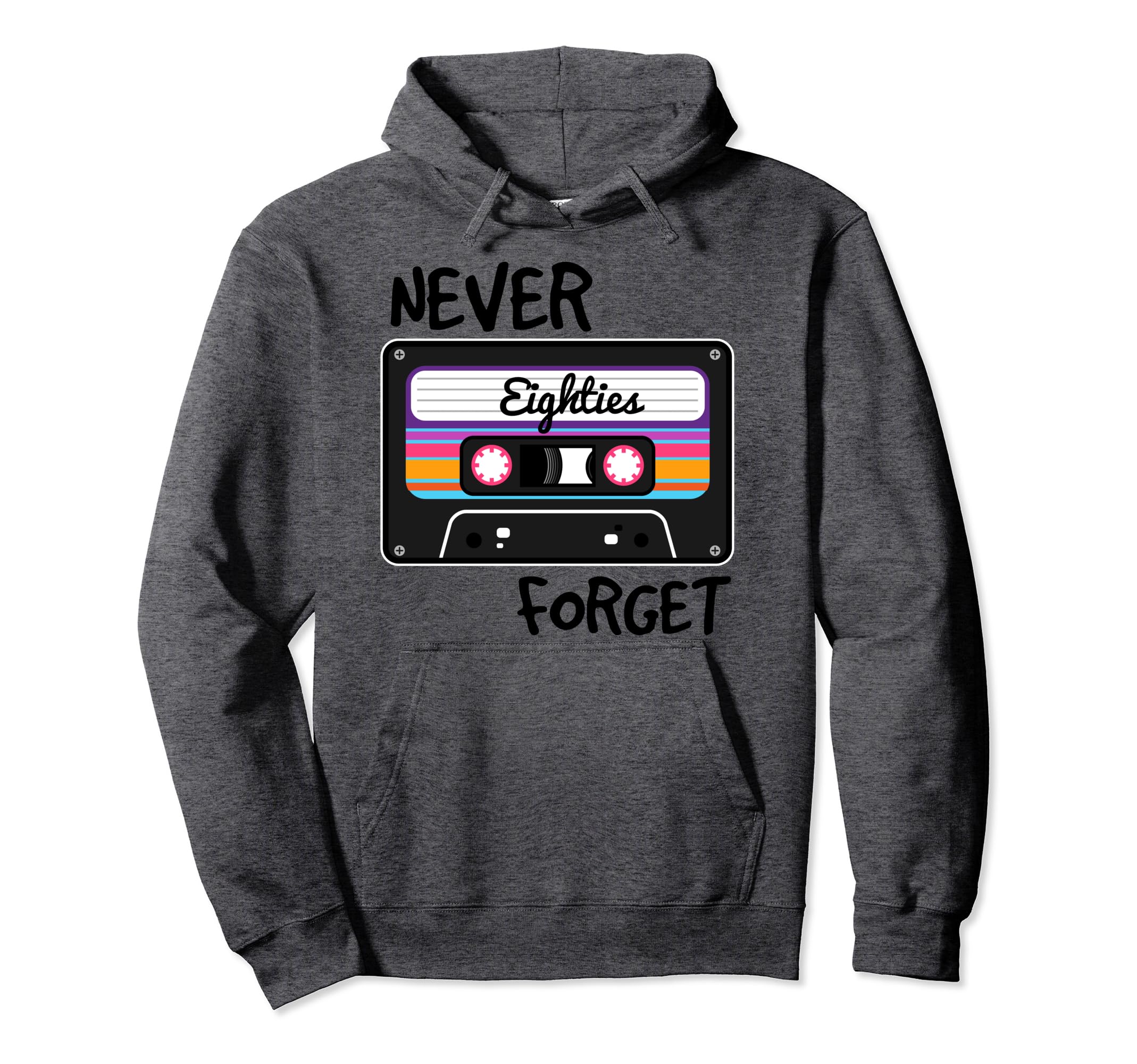 Never Forget Eighties Cassette Tape Hoodie - Novelty Apparel Unisex - T-Shirt, Sweatshirt, Hoodie