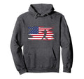 American Flag Baseball Baseball Hoodie - Trendy Graphic Unisex - T-Shirt, Sweatshirt, Hoodie