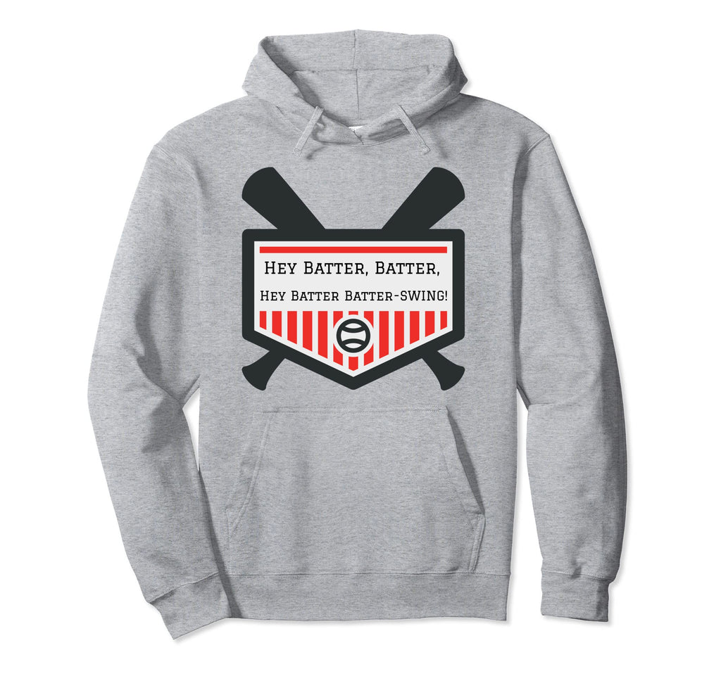 Hey Batter Batter Swing Baseball Mom Dad Hoodie - Graphic Print for Adults - T-Shirt, Sweatshirt, Hoodie