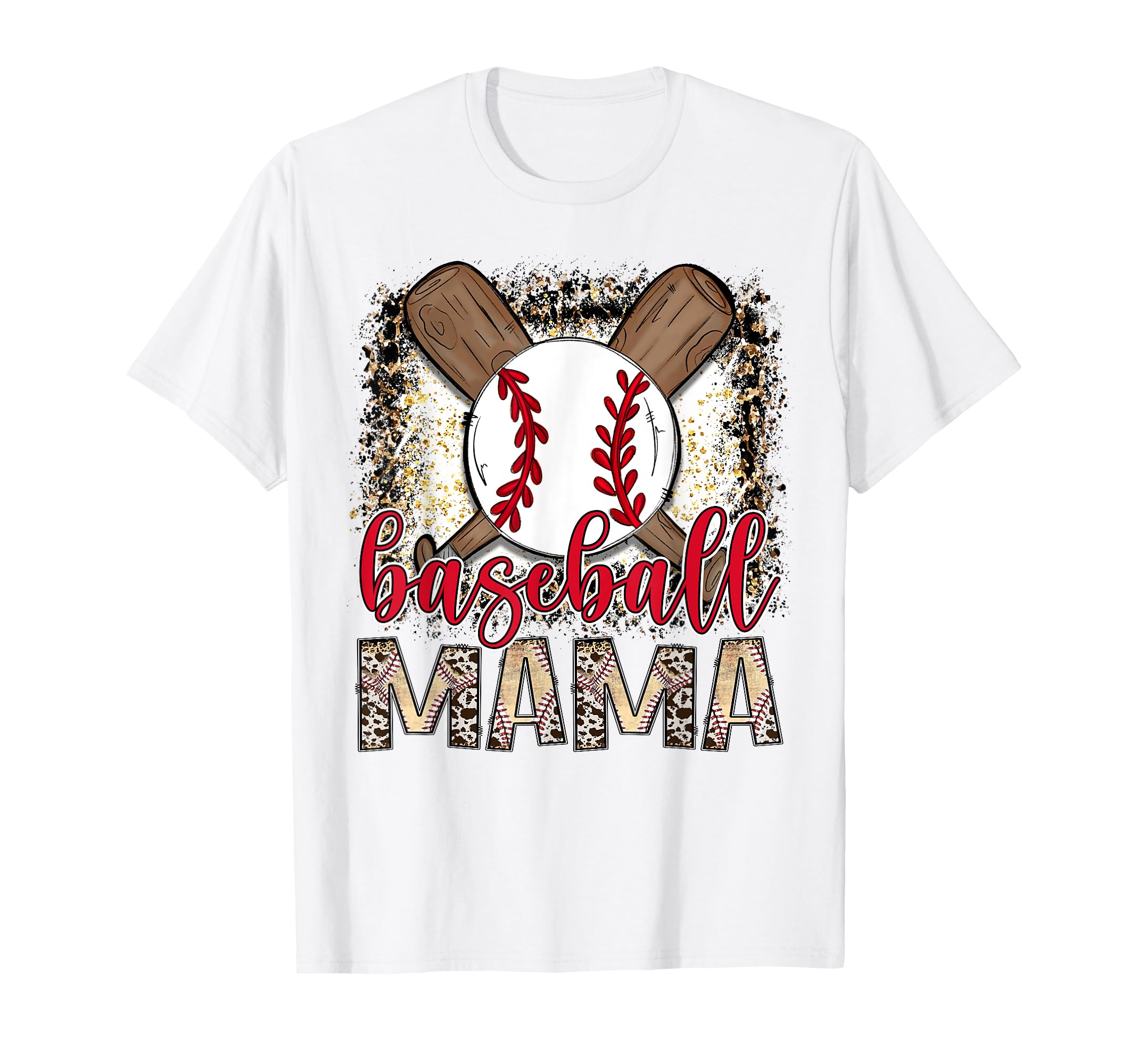 Baseball Mama Leopard Proud Ball T-Shirt - Custom Art Print for Adults - T-Shirt, Sweatshirt, Hoodie