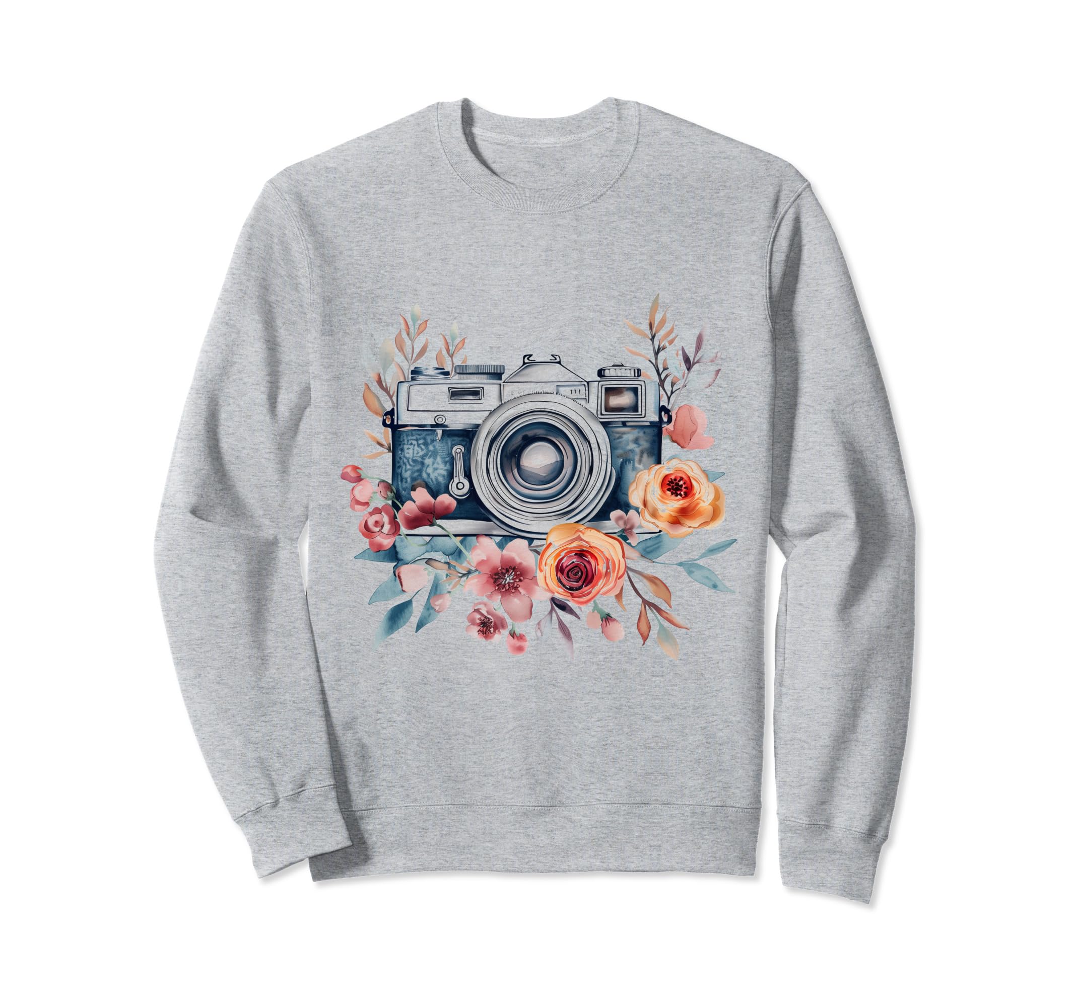 Photographer Camera Flowers Sweatshirt - Custom Art Print Unisex - T-Shirt, Sweatshirt, Hoodie