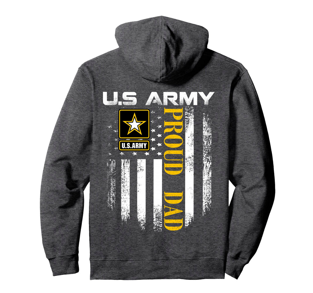 U S Army Proud Dad American Flag Gift Hoodie - Streetwear Style Unisex - T-Shirt, Sweatshirt, Hoodie