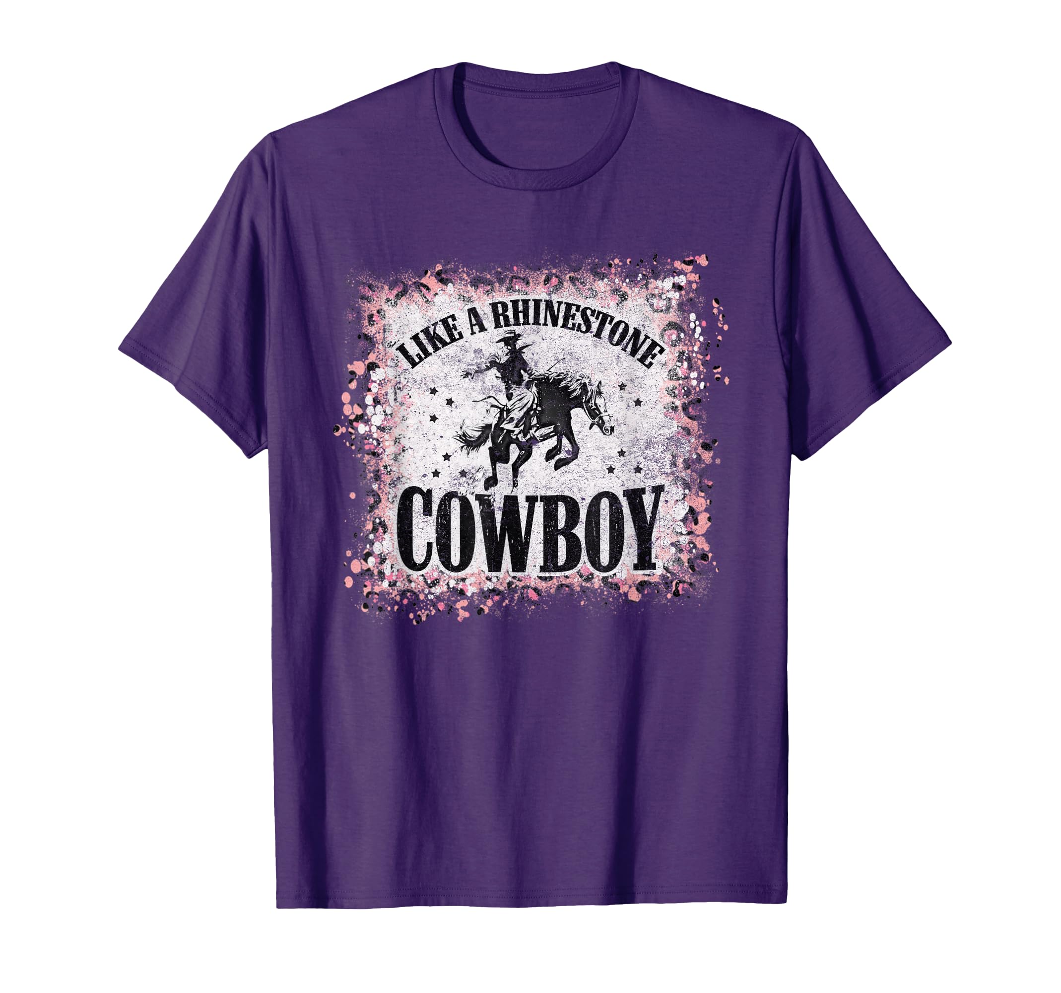 Leopard Bleached Like Rhinestone T-Shirt - Casual Everyday Wear Unisex - T-Shirt, Sweatshirt, Hoodie