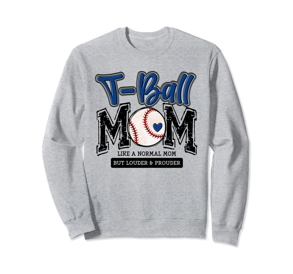 T Ball Mom Blue Varsity Baseball Mama Sweatshirt - Custom Art Print Unisex - T-Shirt, Sweatshirt, Hoodie