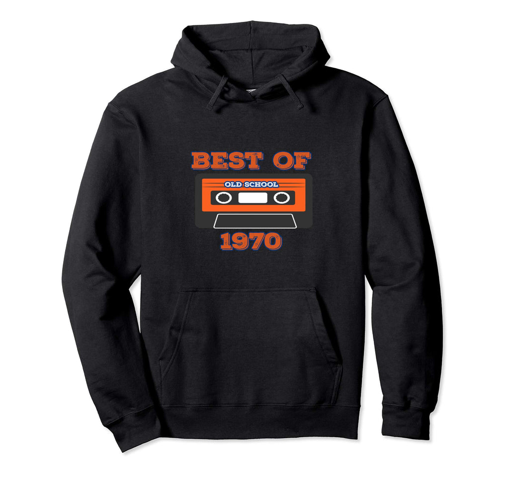 Fun Best 1970 Old School Cassette Tape Hoodie - Minimalist Print Men Women - T-Shirt, Sweatshirt, Hoodie