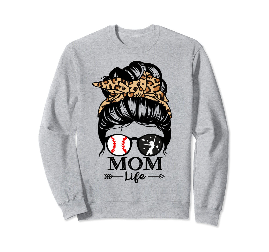 Mom Life Messy Bun Hair Funny Sweatshirt - Minimalist Print for Adults - T-Shirt, Sweatshirt, Hoodie