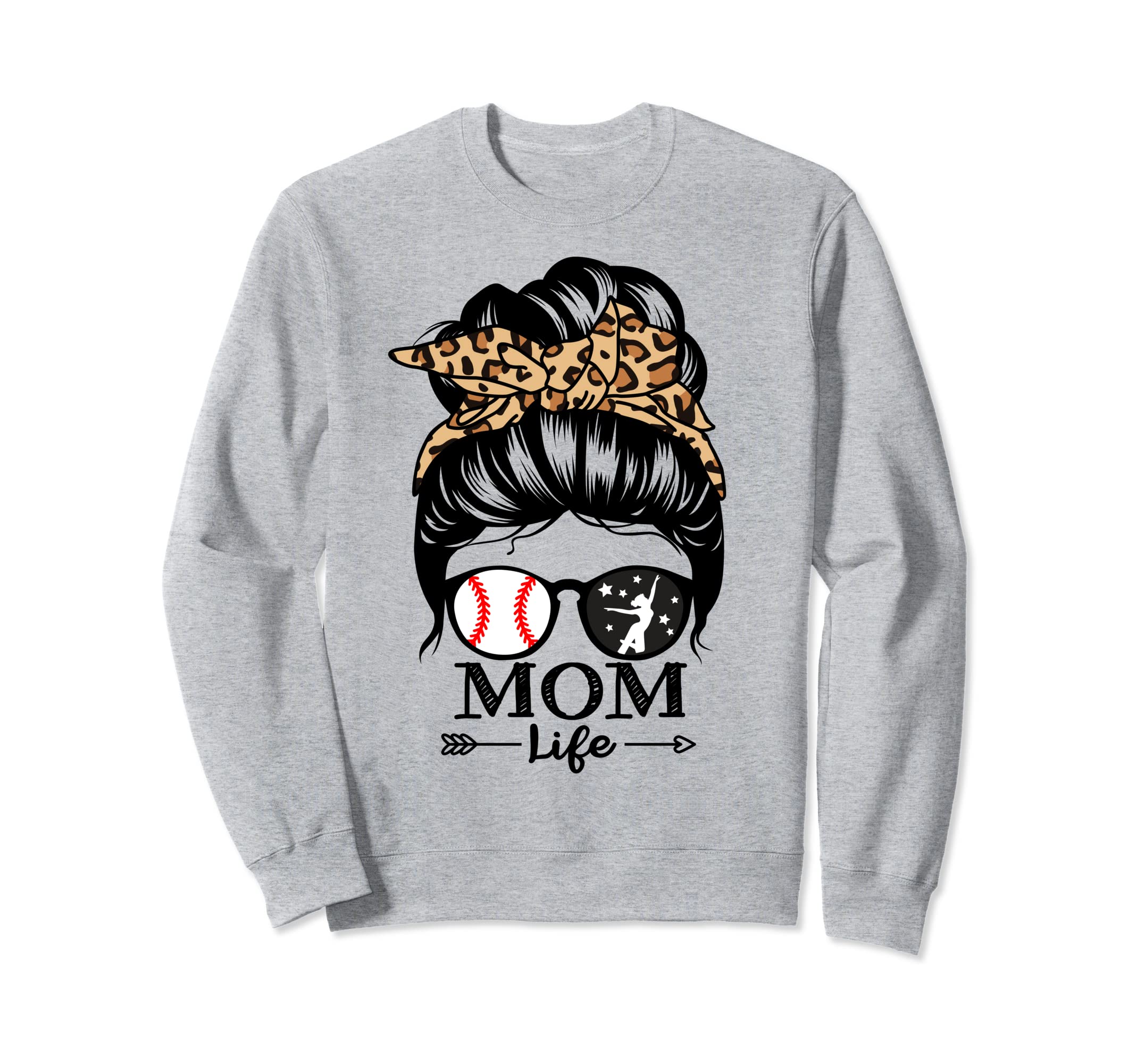 Mom Life Messy Bun Hair Funny Sweatshirt - Minimalist Print for Adults - T-Shirt, Sweatshirt, Hoodie