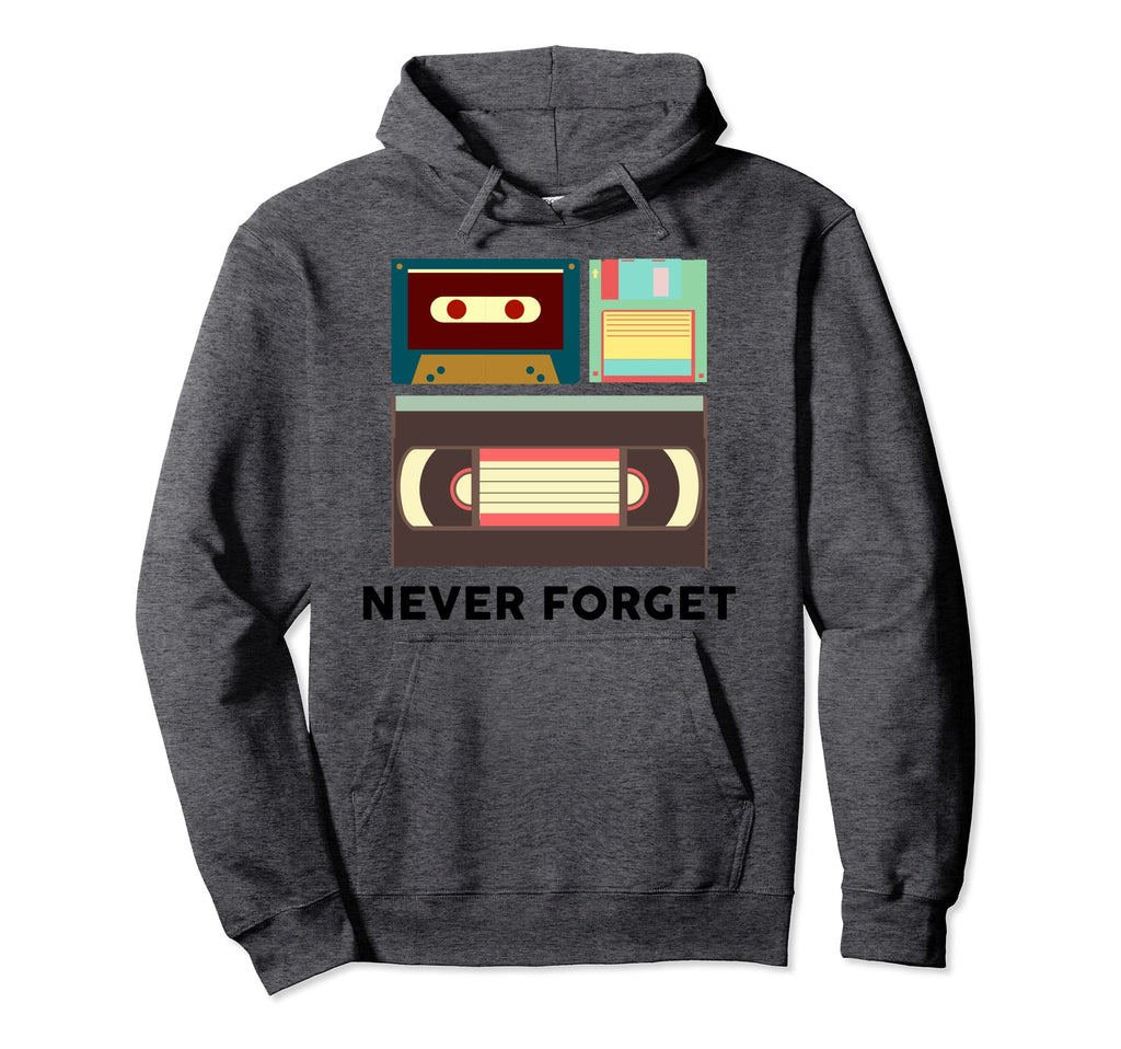 Never Forget Floppy Disk Vhs Hoodie - Aesthetic Graphic for Adults - T-Shirt, Sweatshirt, Hoodie