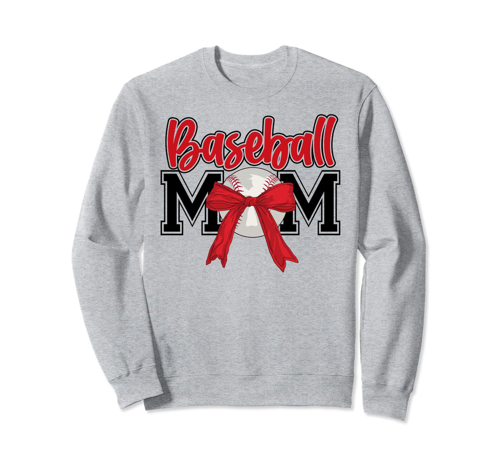Baseball Mom Bow Tie Mothers Day Sweatshirt - Custom Art Print for Adults - T-Shirt, Sweatshirt, Hoodie
