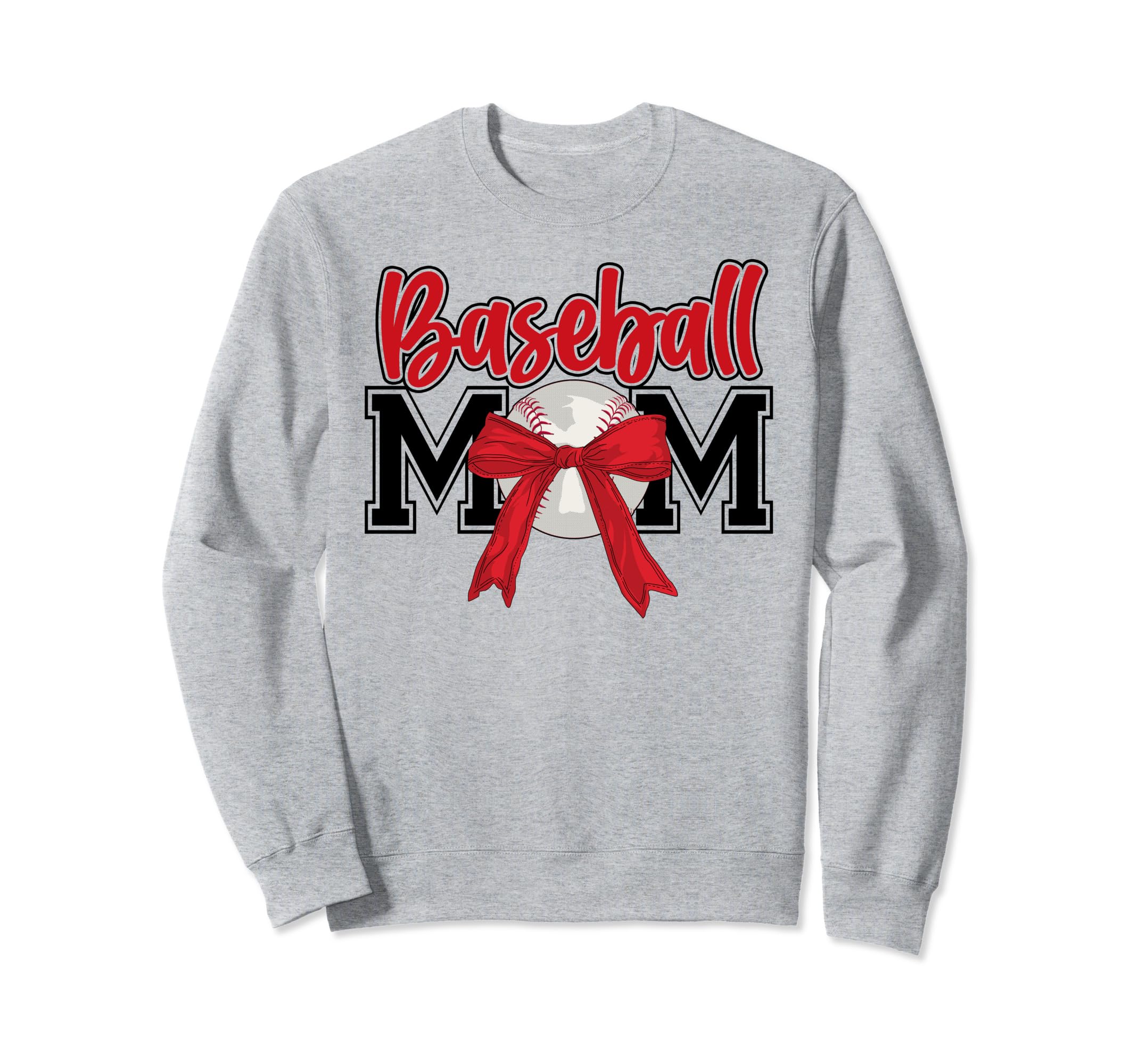 Baseball Mom Bow Tie Mothers Day Sweatshirt - Custom Art Print for Adults - T-Shirt, Sweatshirt, Hoodie