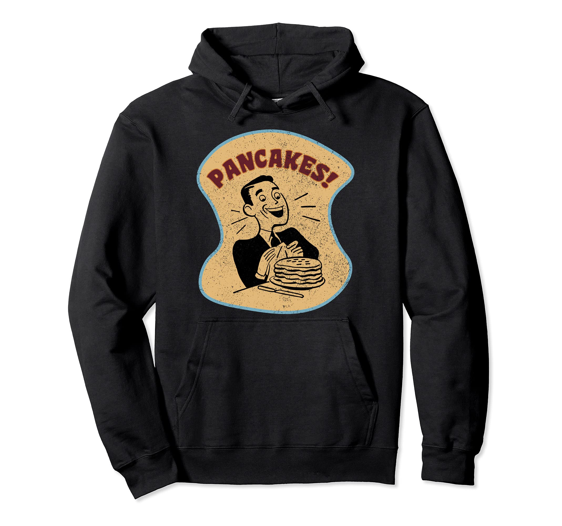 Pancake Distressed Hoodie - Unique Graphic Unisex - T-Shirt, Sweatshirt, Hoodie