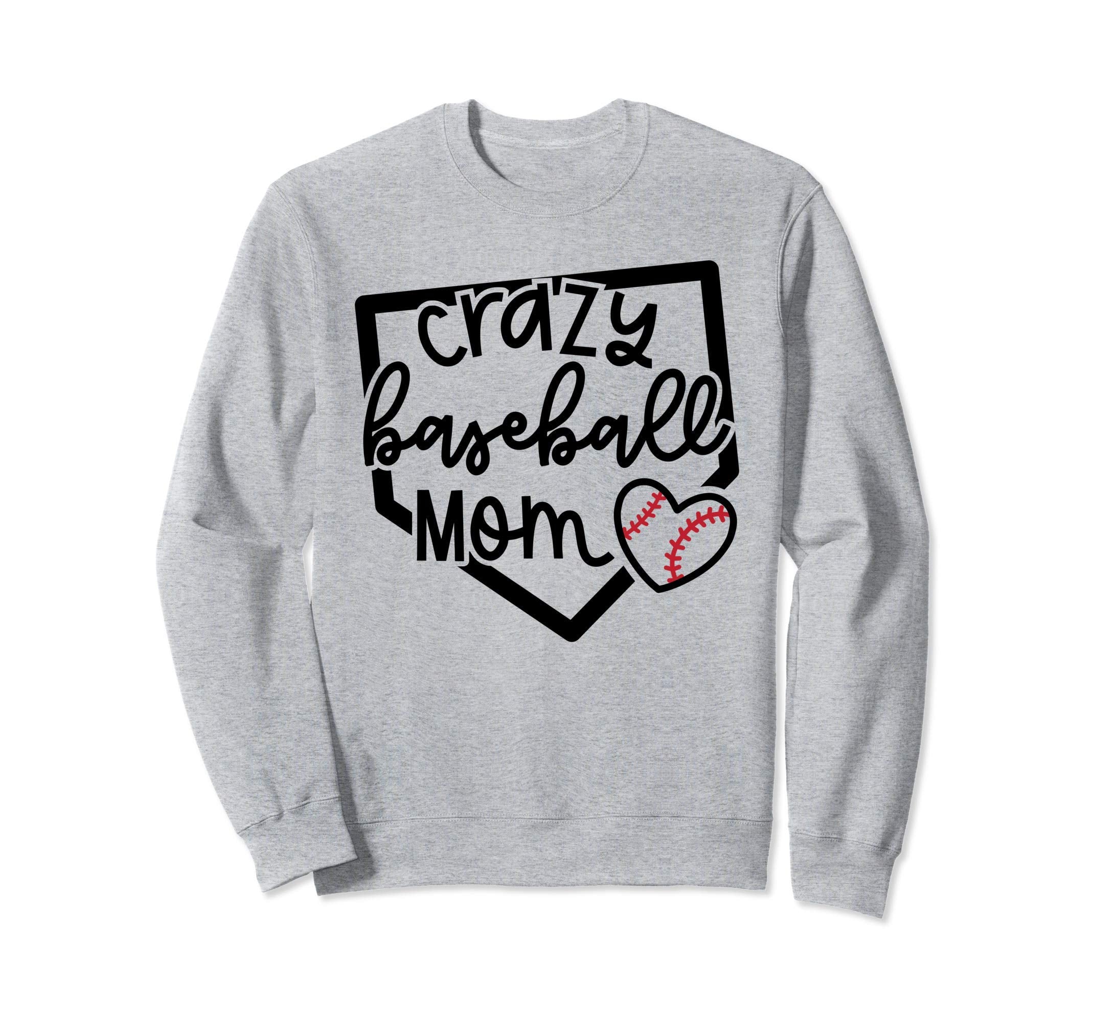 Crazy Baseball Mom Softball Baseball Sweatshirt - Unique Graphic Men Women - T-Shirt, Sweatshirt, Hoodie
