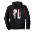 Usa American Flag Baseball Flag Dad Hoodie - Custom Art Print for Adults - T-Shirt, Sweatshirt, Hoodie