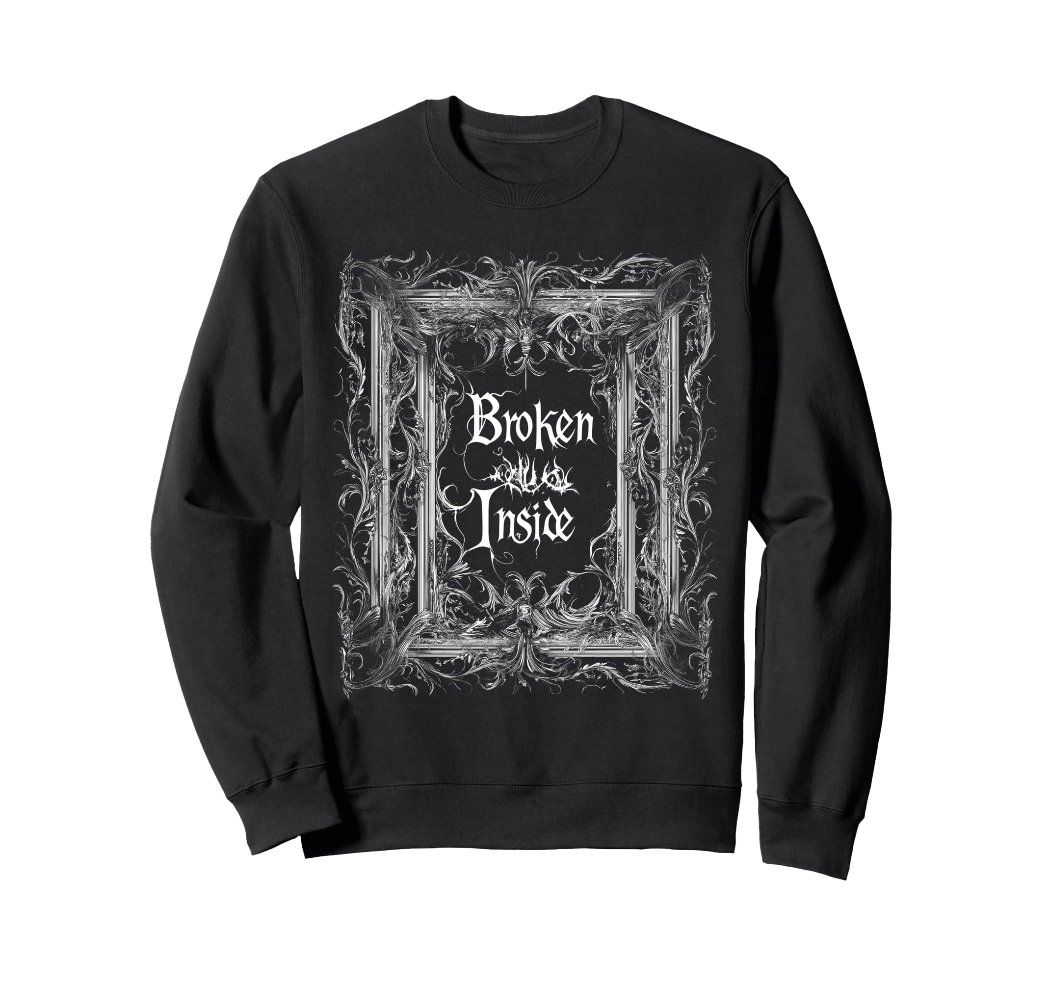 Broken Inside Y2K Emo Aesthetic Sweatshirt - Trendy Graphic Men Women - T-Shirt, Sweatshirt, Hoodie
