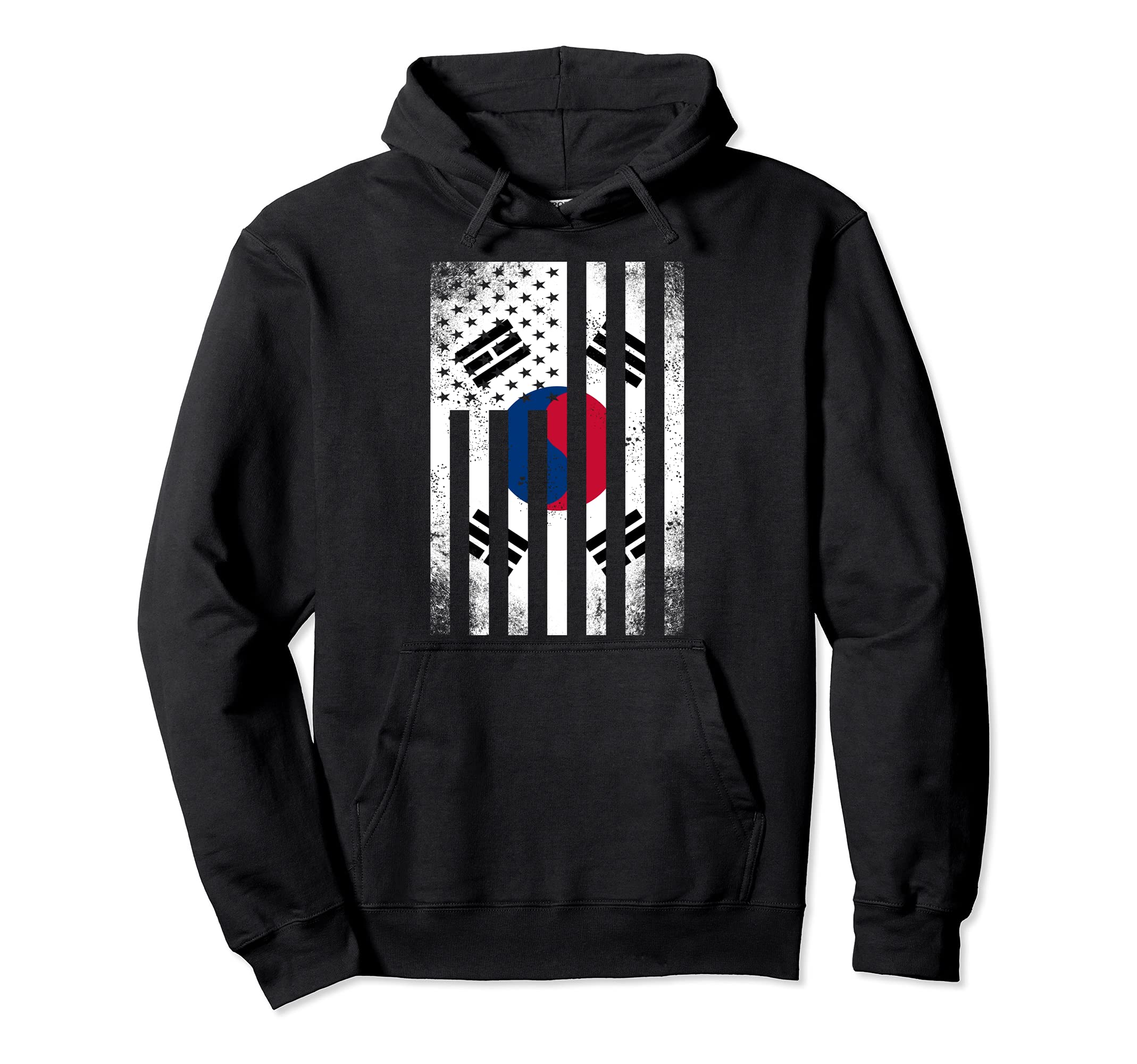 Half South Korean Flag American Inside Hoodie - Unique Graphic Men Women - T-Shirt, Sweatshirt, Hoodie