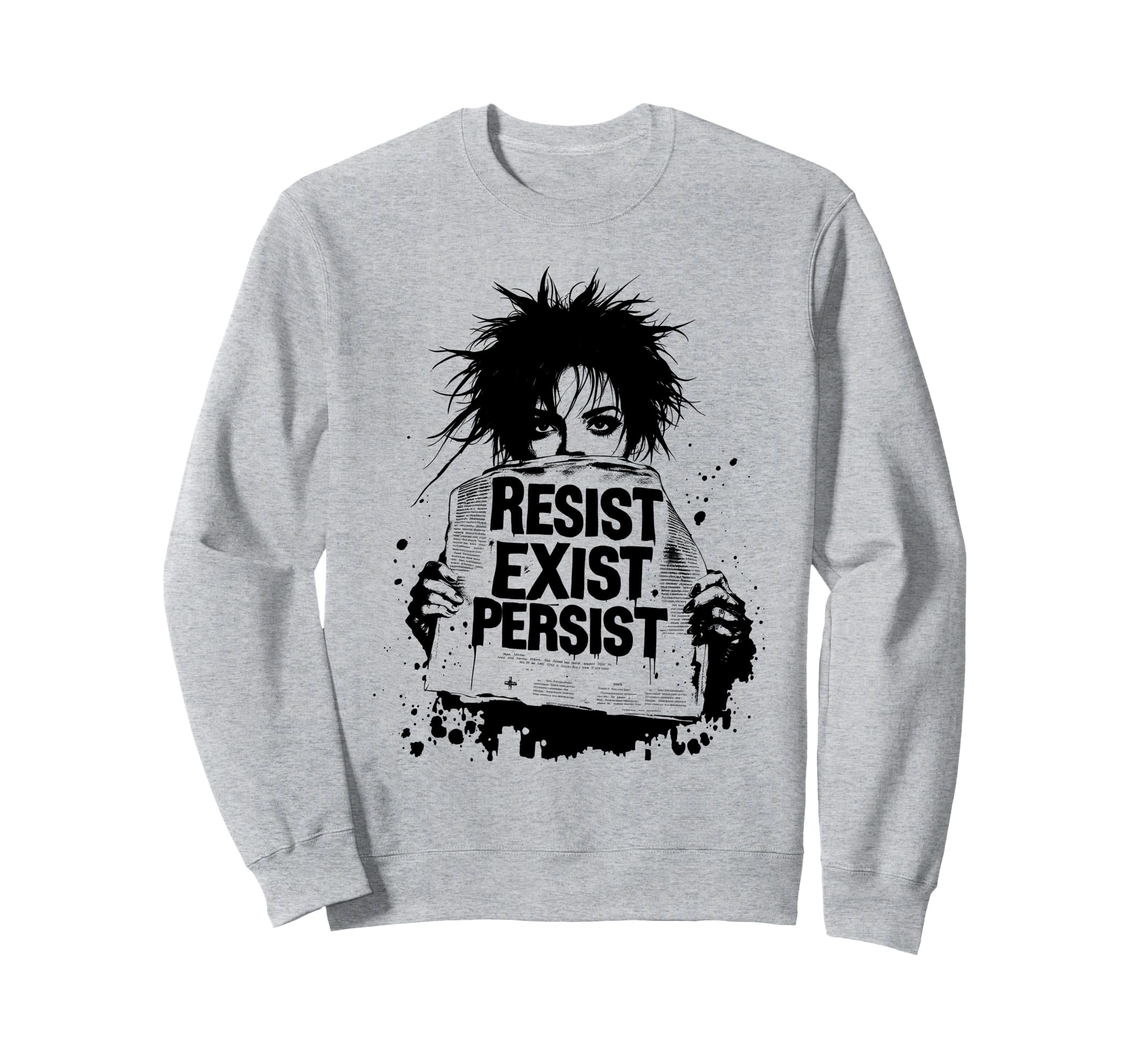 Punk 90S Grunge Urban Art Distressed Sweatshirt - Graphic Print for Adults - T-Shirt, Sweatshirt, Hoodie