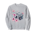 Photographer Camera Flowers Sweatshirt - Fun Novelty Design for Adults - T-Shirt, Sweatshirt, Hoodie