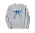 Blue Bow Coquette Y2K Clean Sweatshirt - Minimalist Print for Adults - T-Shirt, Sweatshirt, Hoodie
