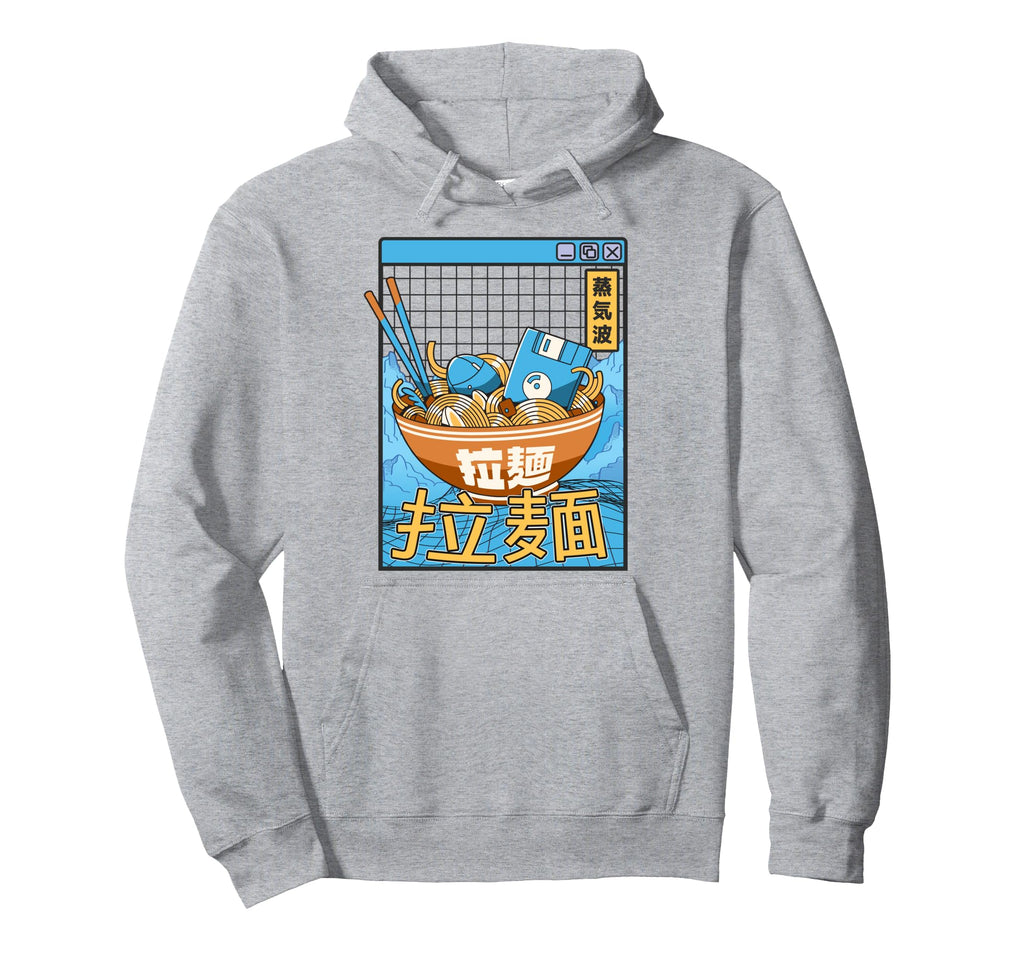 Digital Ramen Bowl Japan Pastel Hoodie - Fun Novelty Design for Adults - T-Shirt, Sweatshirt, Hoodie