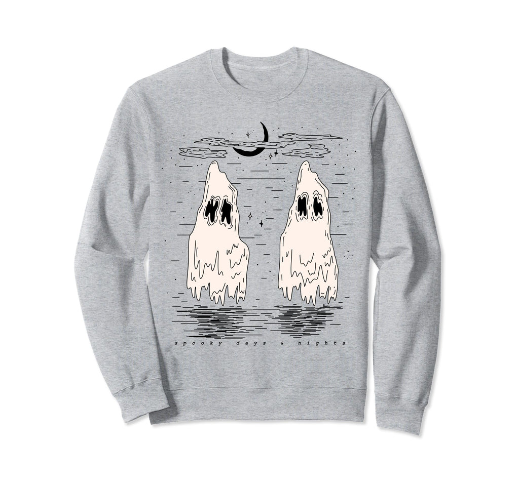 Ghost Halloween Autumn Aesthetic Sweatshirt - Custom Art Print Men Women - T-Shirt, Sweatshirt, Hoodie