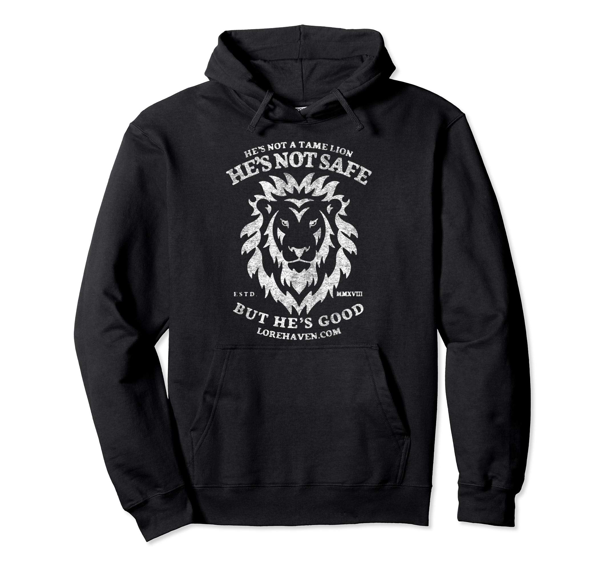 Hes Not Tame Lion Distressed Hoodie - Aesthetic Graphic Men Women - T-Shirt, Sweatshirt, Hoodie