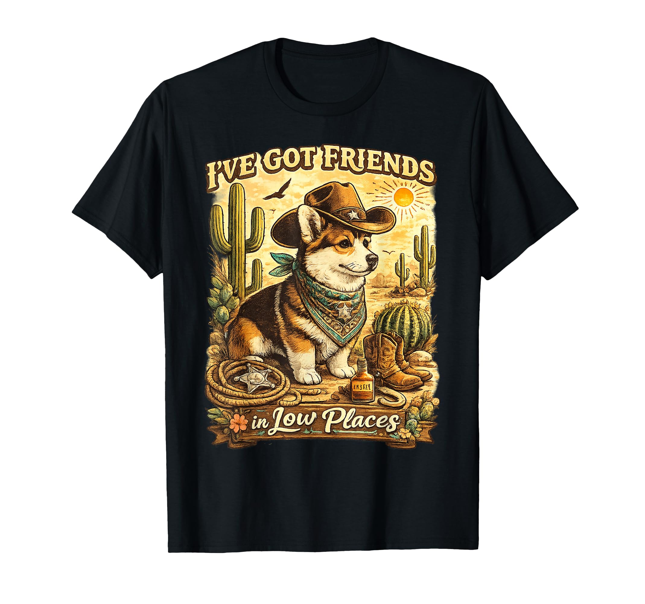 Funny Western Dog Ive Got Friends Low T-Shirt - Trendy Graphic Men Women - T-Shirt, Sweatshirt, Hoodie