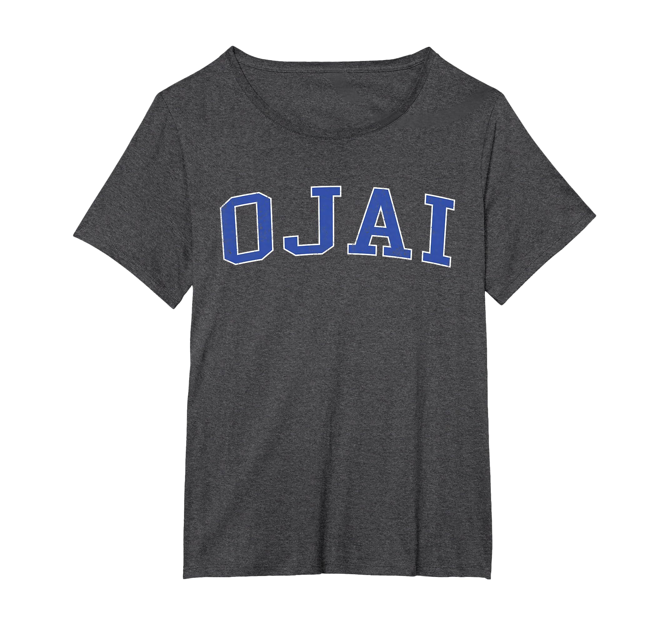 Ojai Ca Distressed Blue Varsity T-Shirt - Minimalist Print for Adults - T-Shirt, Sweatshirt, Hoodie