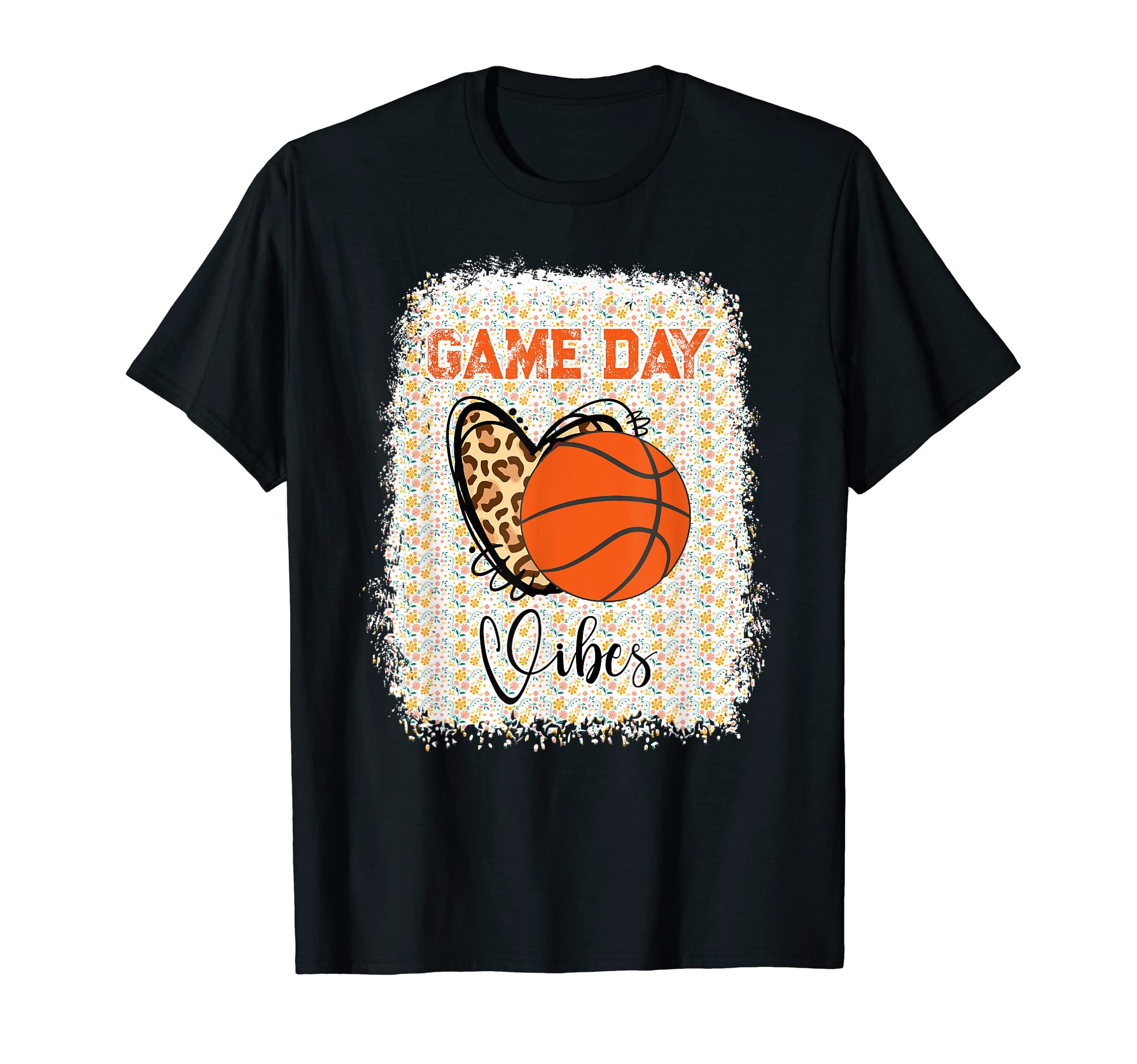 Basketball Bleached Game Day Vibes T-Shirt - Unique Graphic Men Women - T-Shirt, Sweatshirt, Hoodie