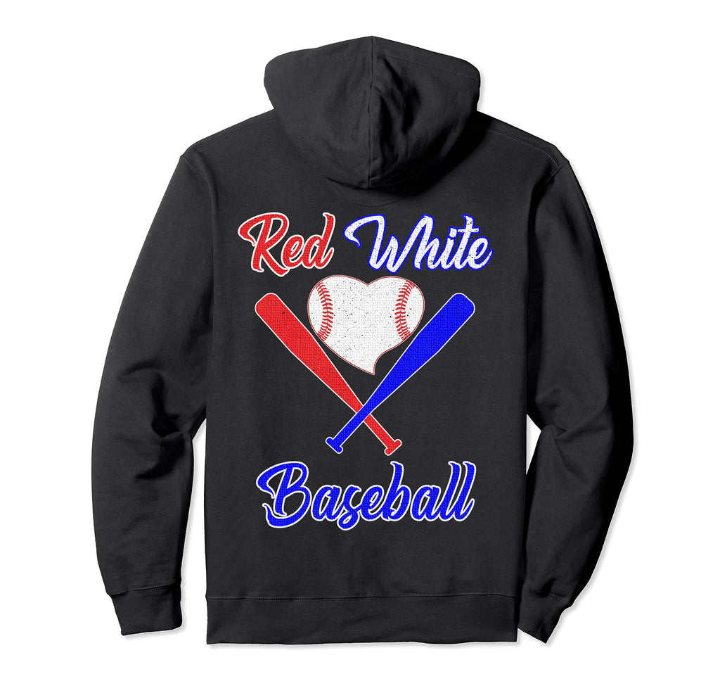 4Th July Baseball Red White Blue Hoodie - Casual Everyday Wear Unisex - T-Shirt, Sweatshirt, Hoodie