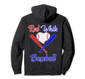 4Th July Baseball Red White Blue Hoodie - Casual Everyday Wear Unisex - T-Shirt, Sweatshirt, Hoodie