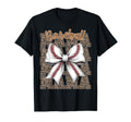 Baseball Mama Coquette Bow Leopard T-Shirt - Novelty Apparel Men Women - T-Shirt, Sweatshirt, Hoodie