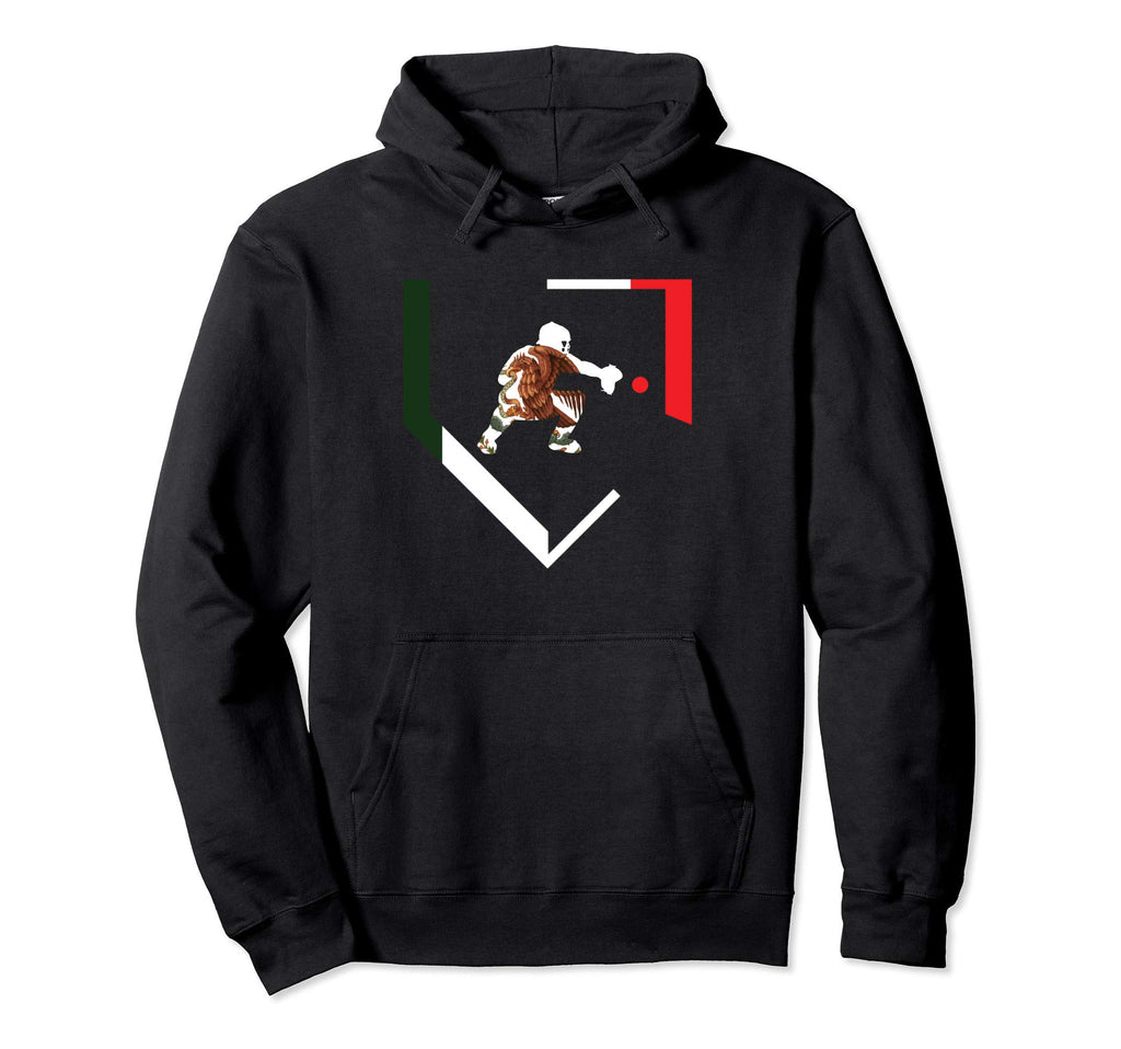 Mexico Baseball Catcher Mexican Hoodie - Fun Novelty Design for Adults - T-Shirt, Sweatshirt, Hoodie