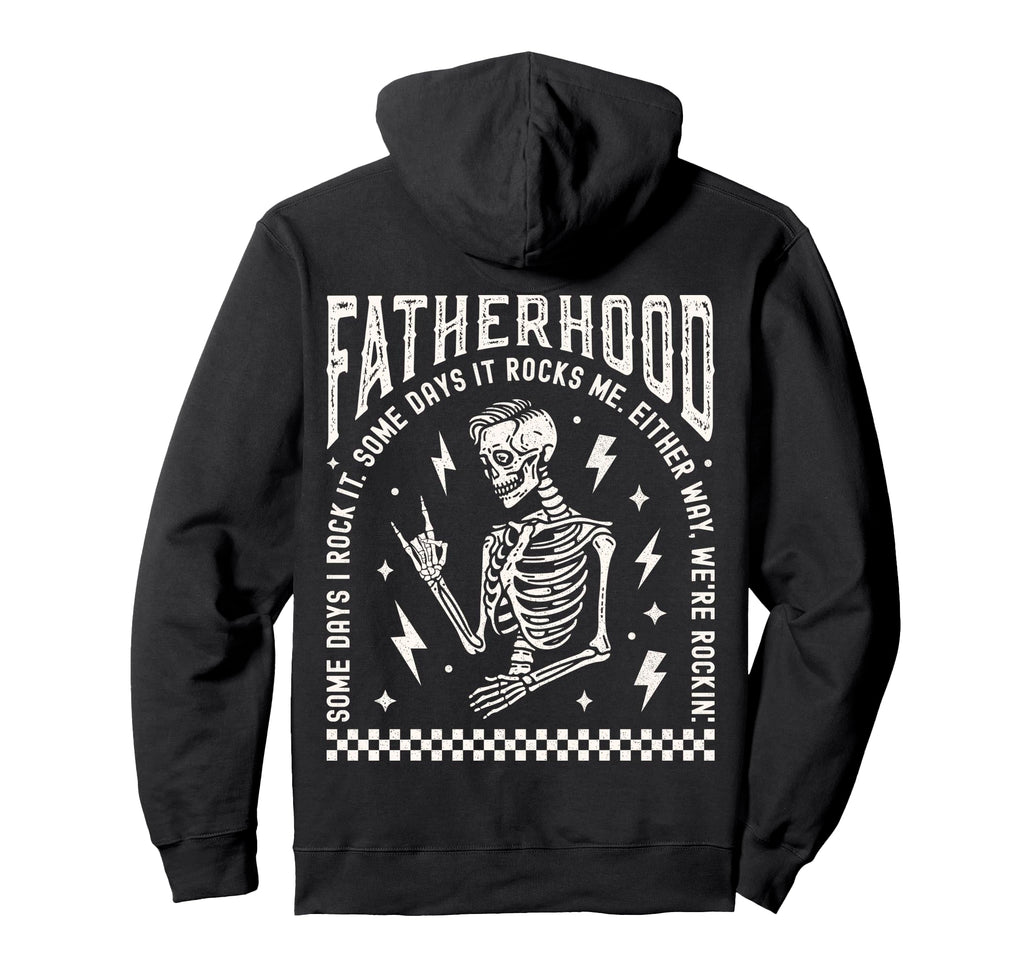 Fatherhood Skeleton Rock Dad Tour Fathers Hoodie - Unique Graphic Unisex - T-Shirt, Sweatshirt, Hoodie